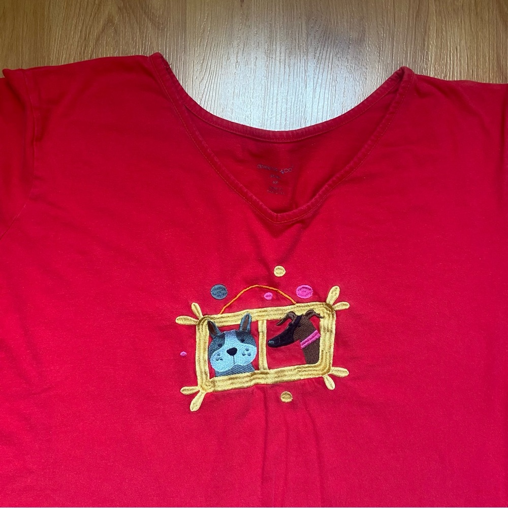 Dreams Co. Dog & Cat Picture Frame Pajama Top Women’s 4X